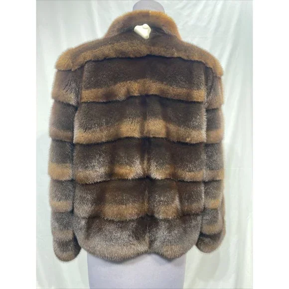 mahogany mink jacket brush-demi stripes (38328)